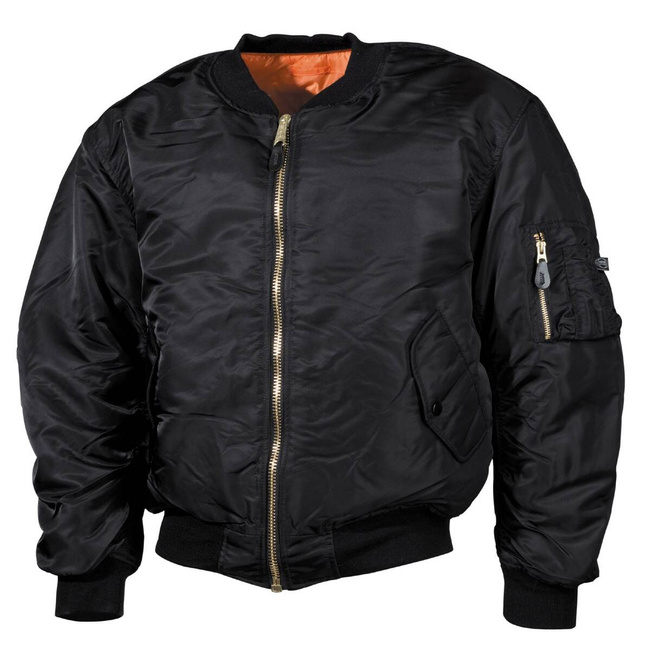 MFH MA1 bomber pilot jacket, black, Large Sizes Apparel \ Jackets \ Flight Jackets