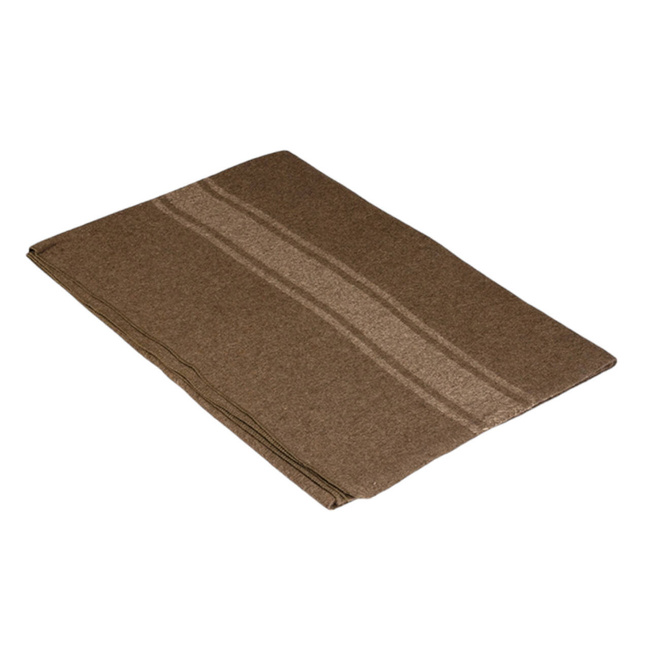 WOOL BLANKET 210X160 WITH STRIPES OD GREEN MILITARY SURPLUS FROM
