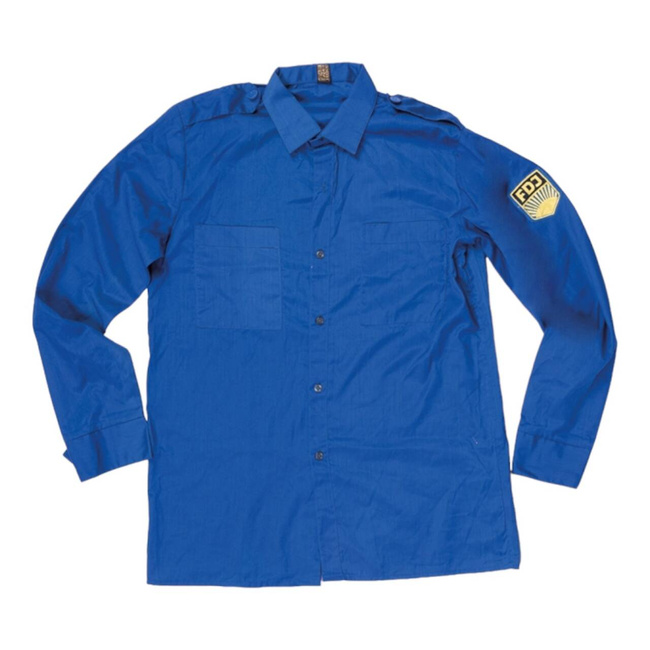 LONG SLEEVE BLUE FIELD SHIRT FDJ MILITARY SURPLUS ORIGINAL NVA