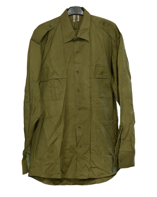 Officers shirt with plain collar Romanian military surplus Olive
