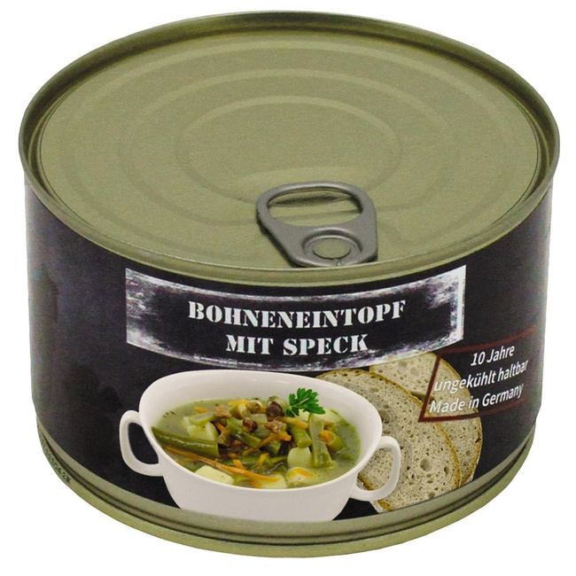 CANNED BEAN STEW WITH BACON 400 G SHELF LIFE 10 YEARS MFH® Outdoor Survival \ Food