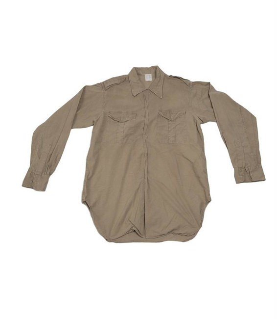 French khaki long sleeve shirt 1/1, repro Used Military Surplus