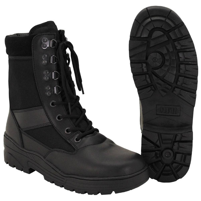 "SECURITY" BOOTS Polyester/Leather 8 eyelets MFH® BLACK