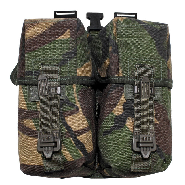GB Ammo pouch, double, DPM camo, used 18 x 20 x 8 cm Military Surplus