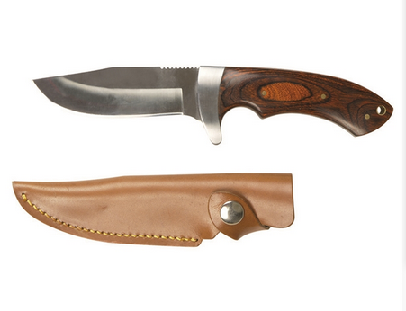 Hunting Knife With Wooden Handle 