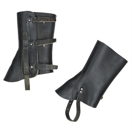 Swiss Black Leather Gaiters Used | Military Surplus \ Used Clothing ...