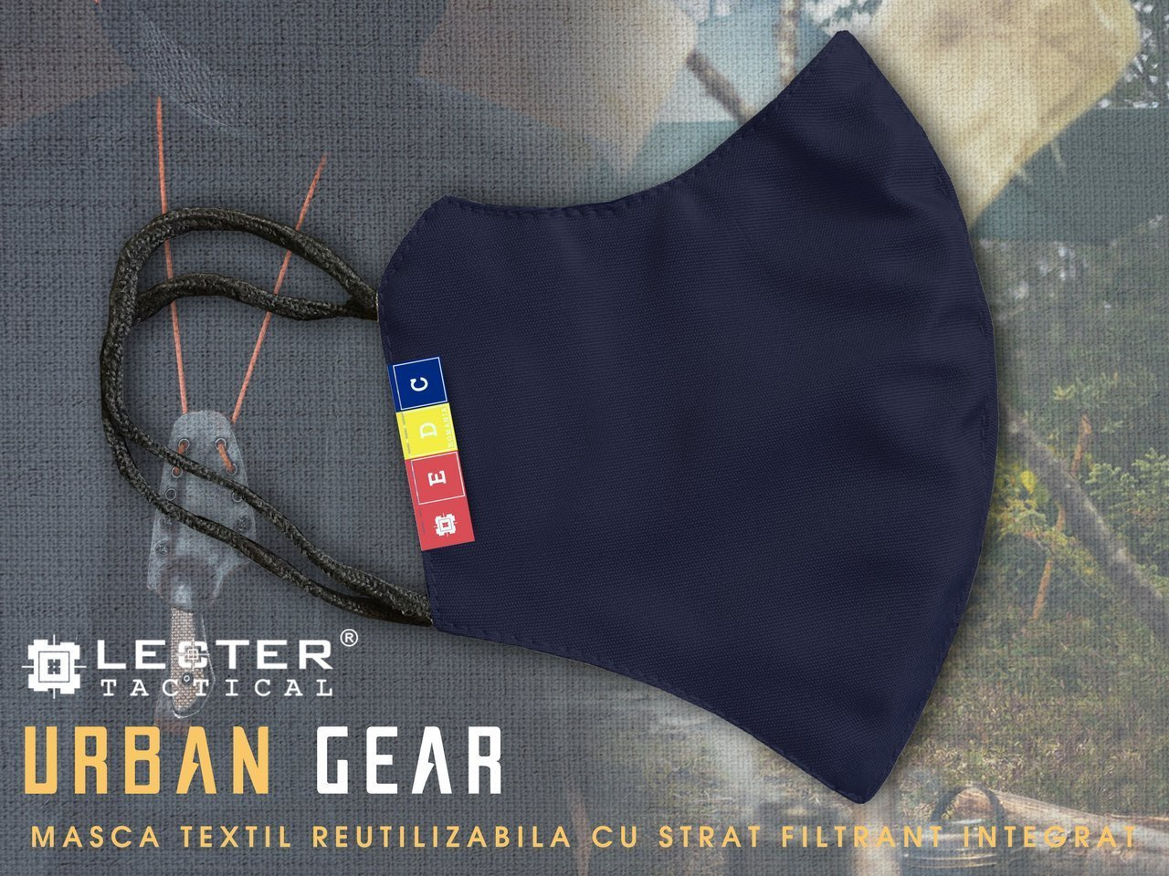 Urban Gear reusable EDC mask with integred filter Lecter Tactical