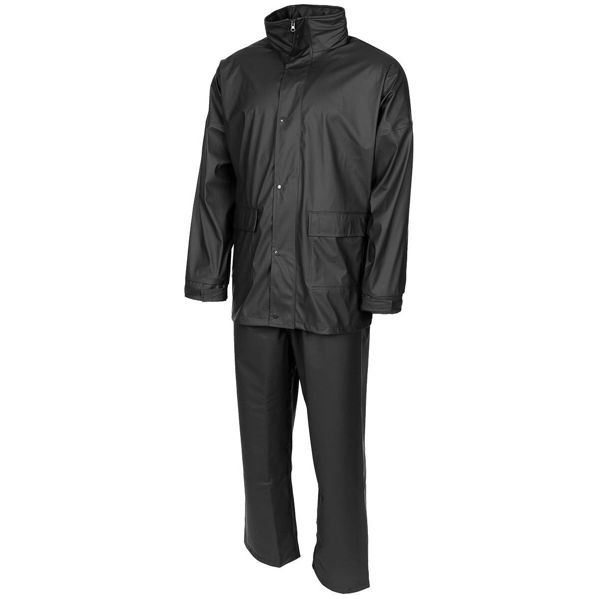 2PIECE RAIN SUIT "PREMIUM", BLACK MFH Black Apparel \ Wet Weather Wear \ Wet Weather Suits