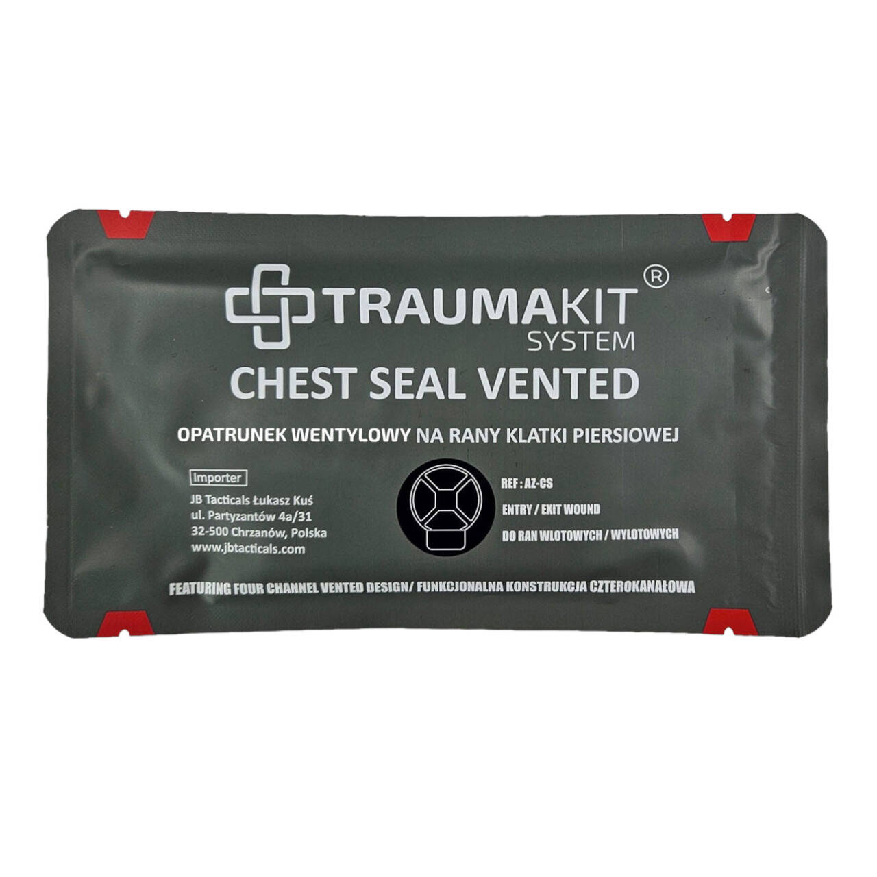 AedMax Trauma Kit Chest Seal Vented valve dressing Trekking