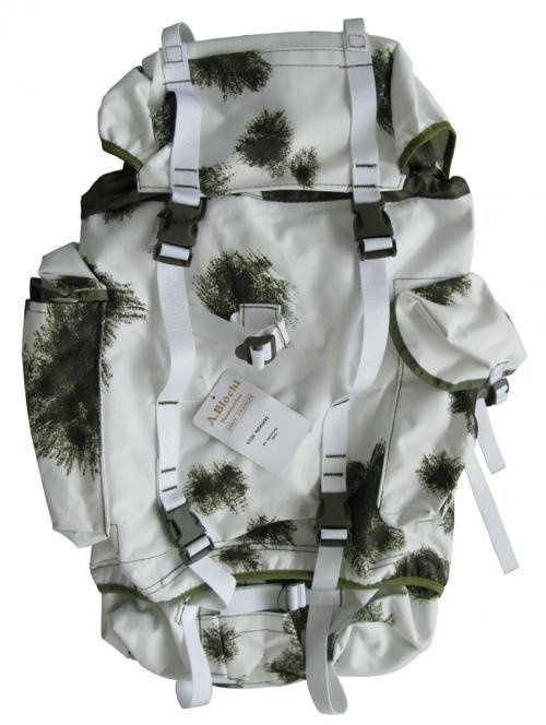 BACKPACK GERMAN ARMY COMBAT 65L SNOW CAMO WHITE RIBBONS Trekking