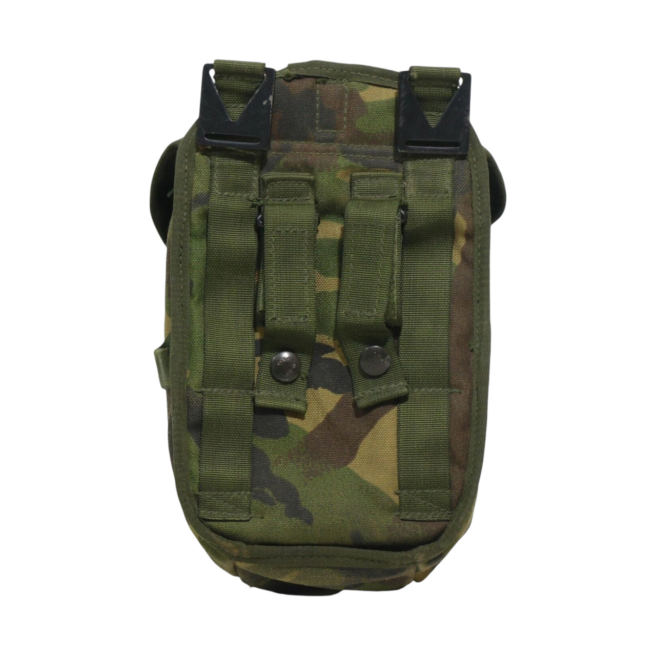 BLACK PLASTIC CANTEEN WITH CAMO COVER BRITISH ARMY SURPLUS USED