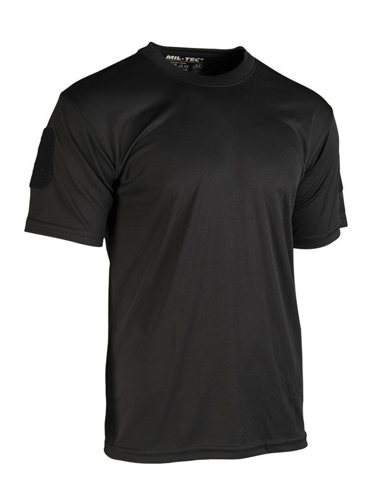 BLACK TACTICAL TSHIRT QUICKDRY Black Apparel \ TShirts \ Plain