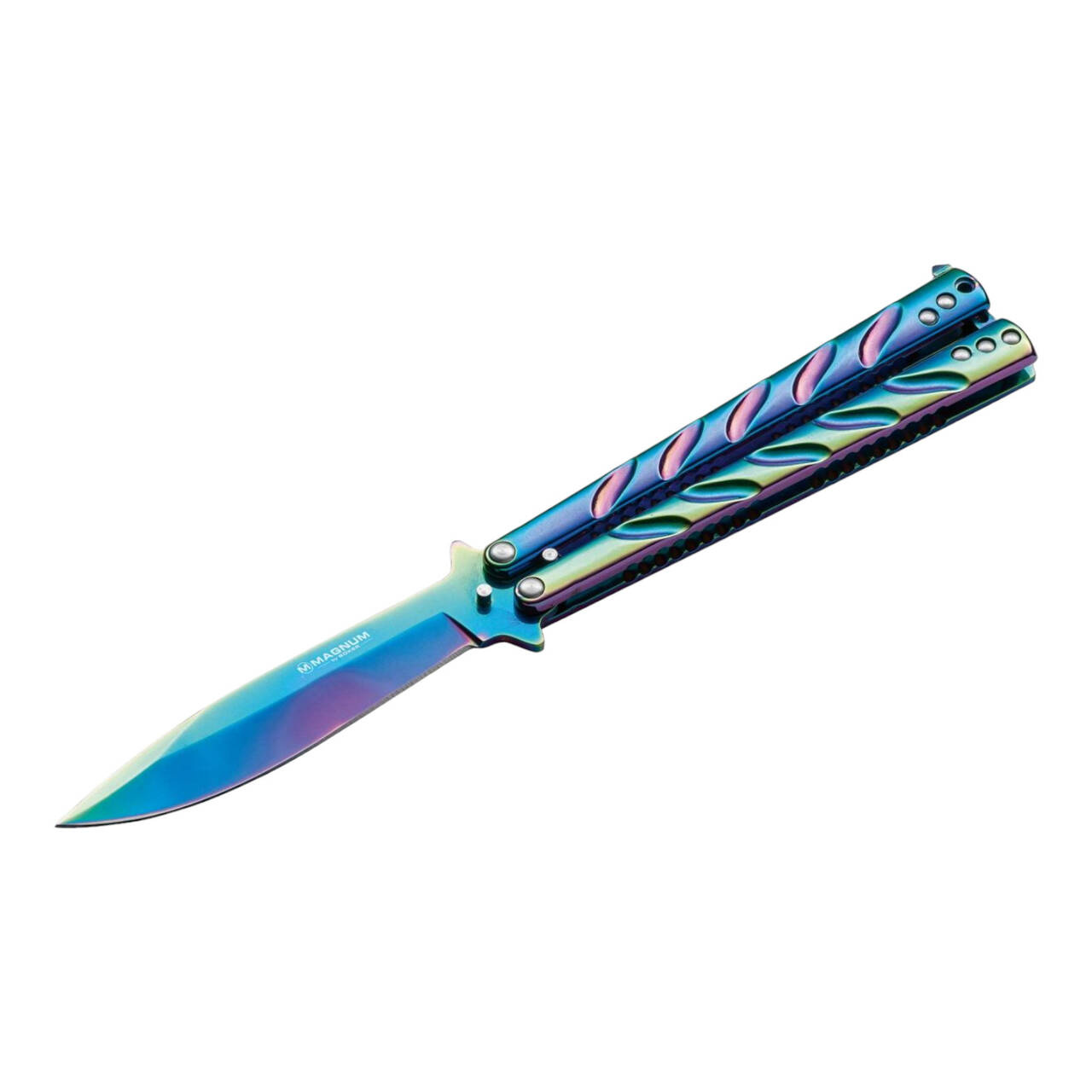 BUTTERFLY KNIFE BALISONG RAINBOW MAGNUM BY BOKER Knives \ Pocket