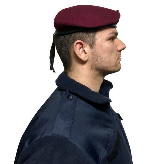 Burgundy leather beret Clearance