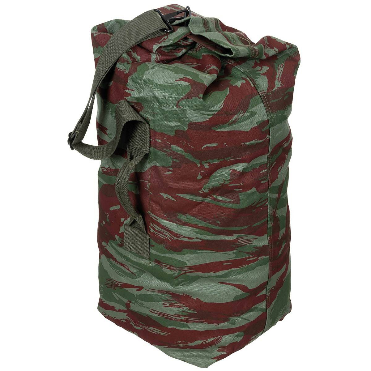 FRENCH ARMY DUFFLE BAG WITH CARRYING STRAPS LEOPARD CAMO MFH