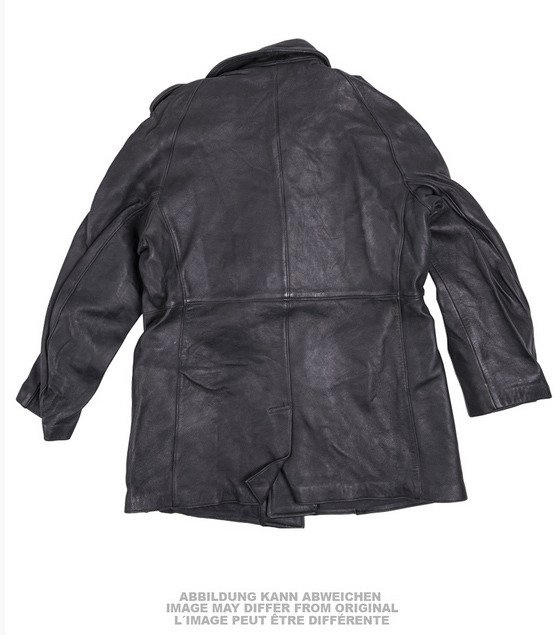 FRENCH LEATHER JACKET WITH COLLAR MILITARY SURPLUS USED