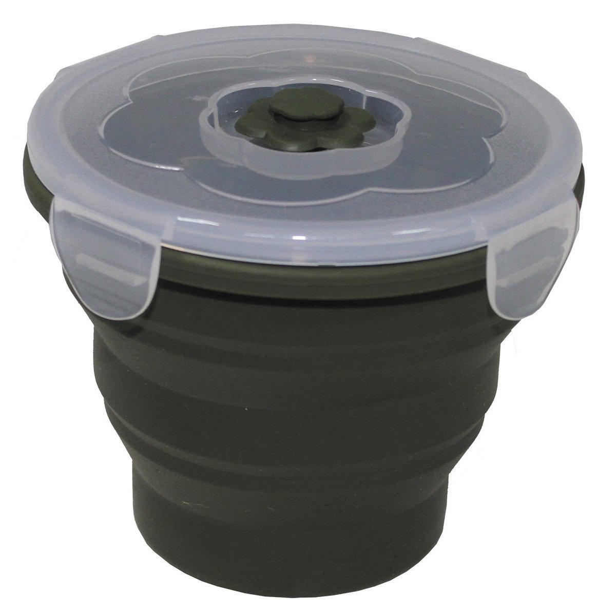 Foldable Bowl, round, 660 ml, lockable lid, OD green Trekking \ Camping \ Camping accessories