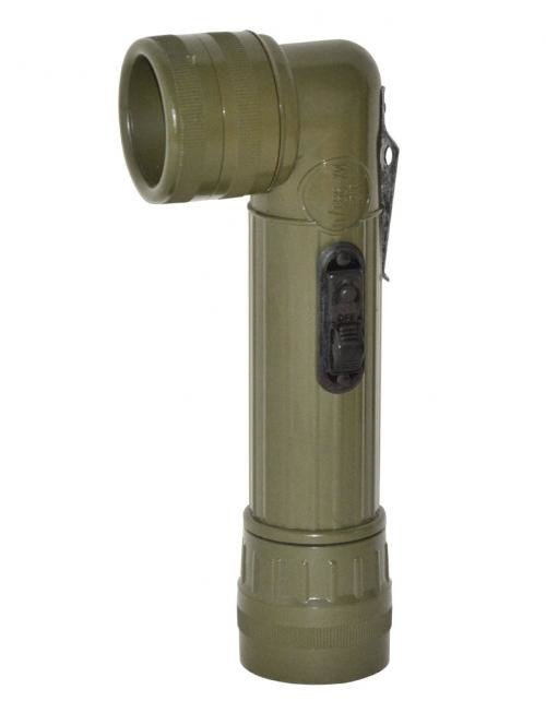 GENUINE US ARMY O.D. LARGE ANGLEHEAD FLASHLIGHT USED Military Surplus