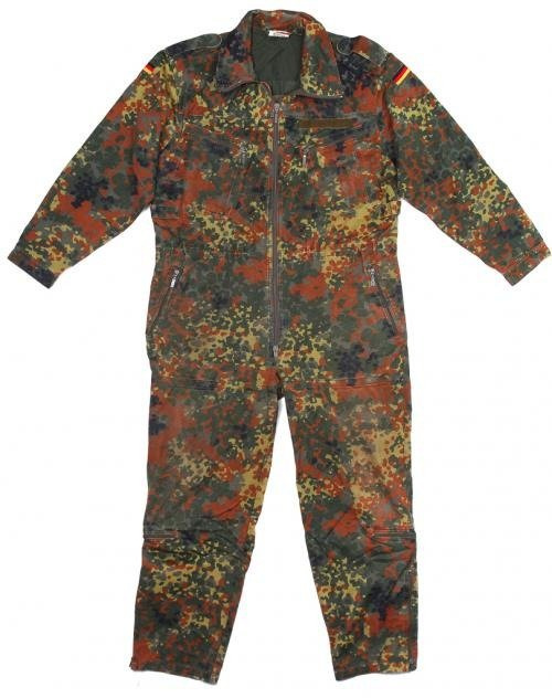GERMAN ARMY FLECKTARN CAMO AIRPLANE MECHANIC COVERALL W/O LINER USED