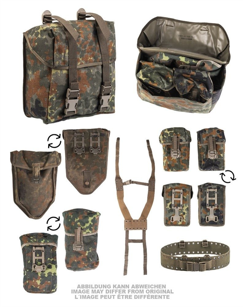 GERMAN CAMO STAND.7PC. HARNESS SET USED Military Surplus \ Used