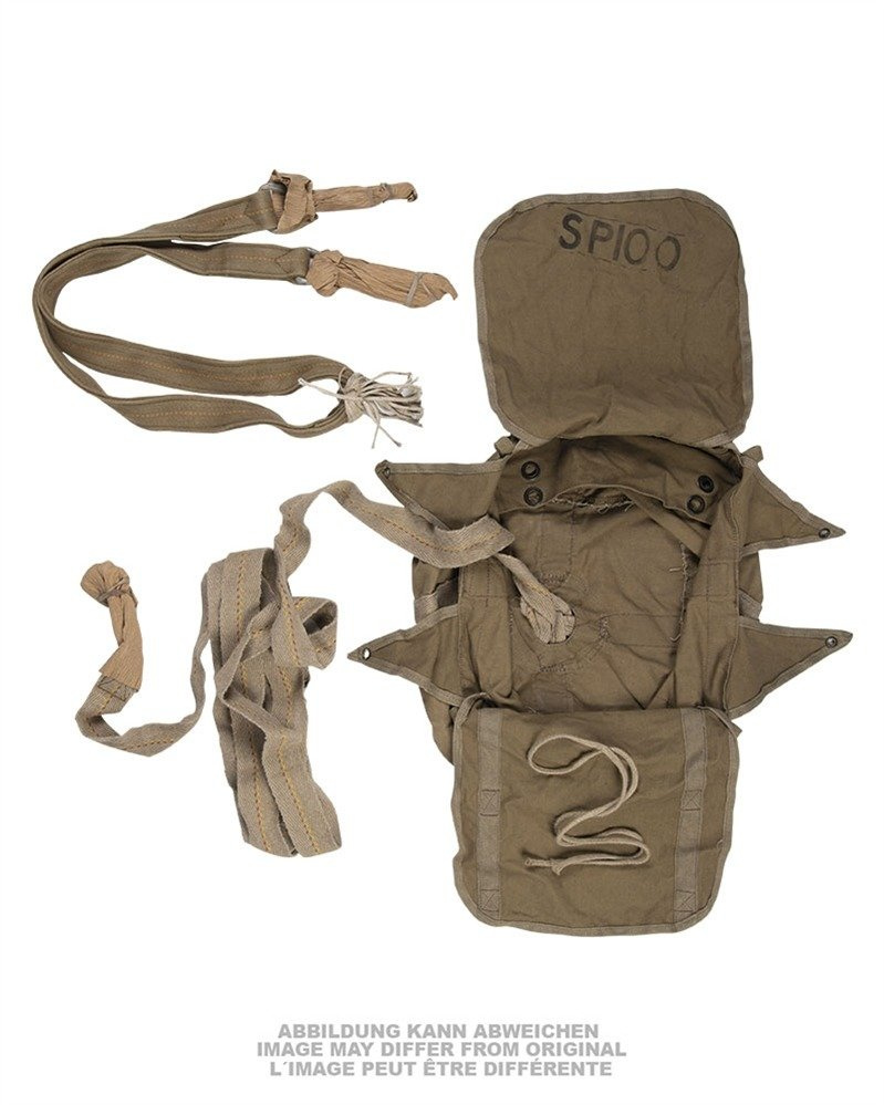 German parachute bag w.static line used deco Military Surplus \ Used Equipment \ Bags