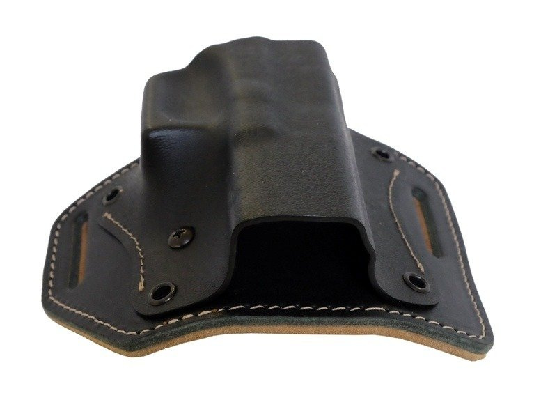 KYDEX OWB Belt Holster With Leather Back Dual Clip Glock 17 Glock 17
