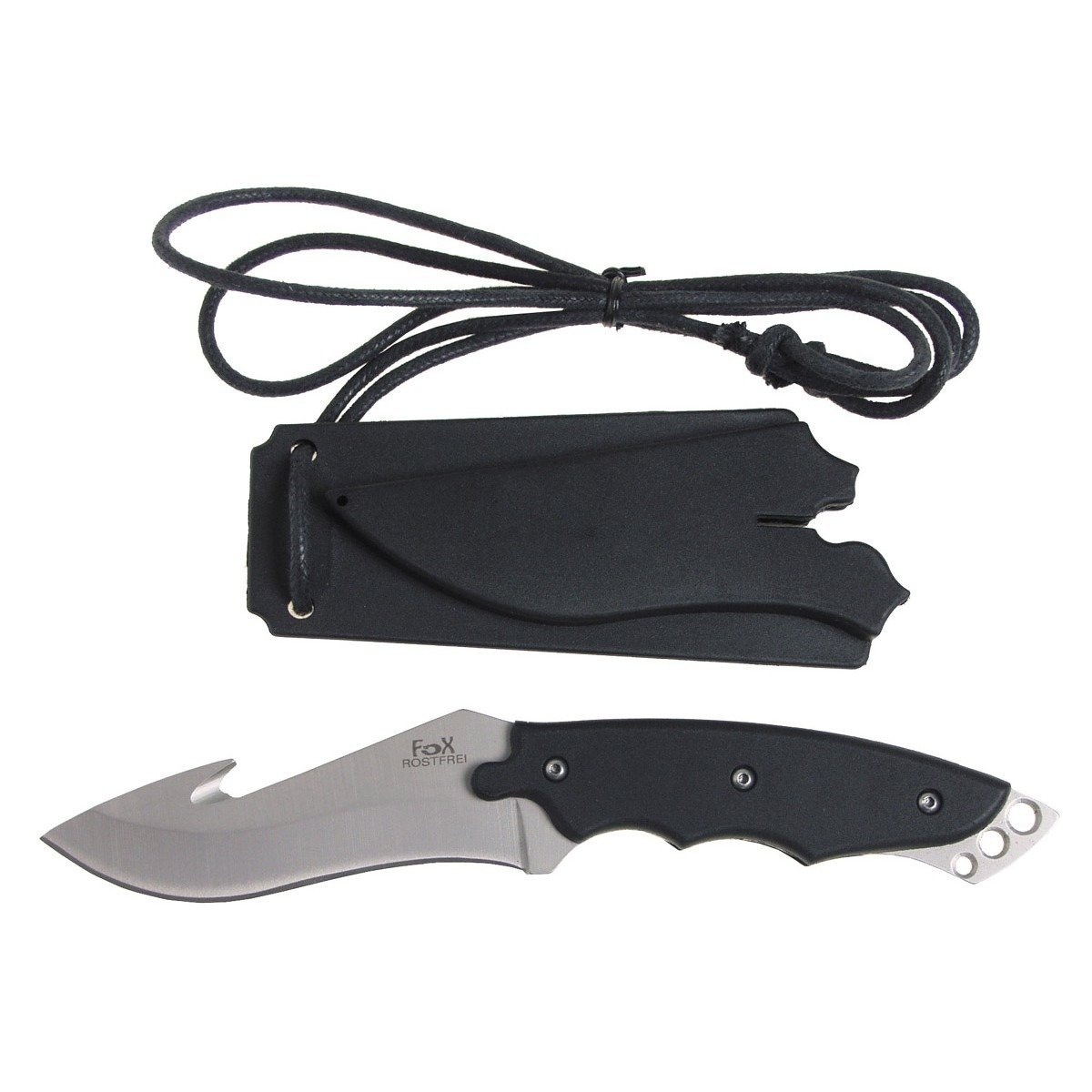 Knife, fixed and bent rip blade, PVC handle Trekking \ Accessories