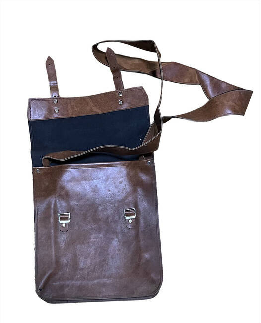 Leather Vinyl bag, Romanian Army Surplus, used Military Surplus
