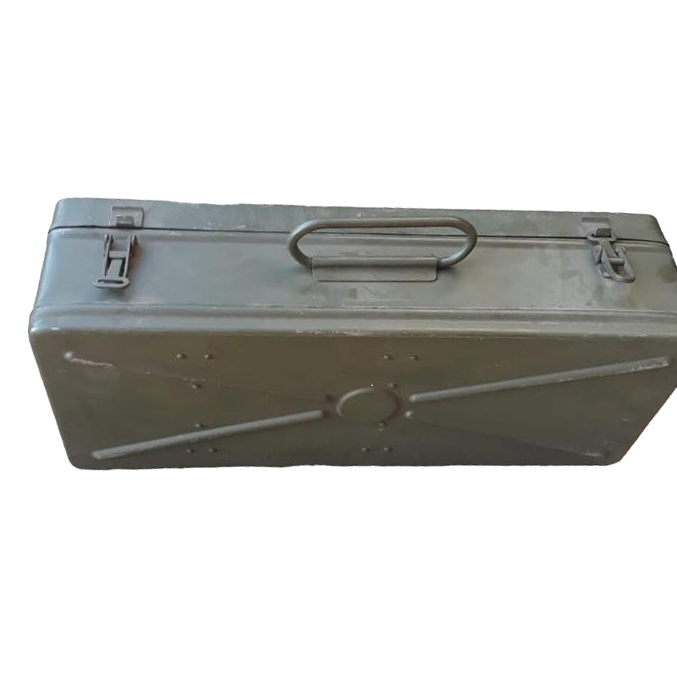 METAL MILITARY STORAGE CRATE ROMANIAN ARMY SURPLUS CD3 52x20x12