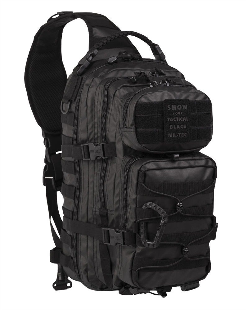 ONE STRAP RUCKSACK ASSAULT LARGE 29 L Mil Tec TACTICAL BLACK Tactical Black Trekking Backpacks and suitcases Backpacks 20 liters Trekking Climbing Bags