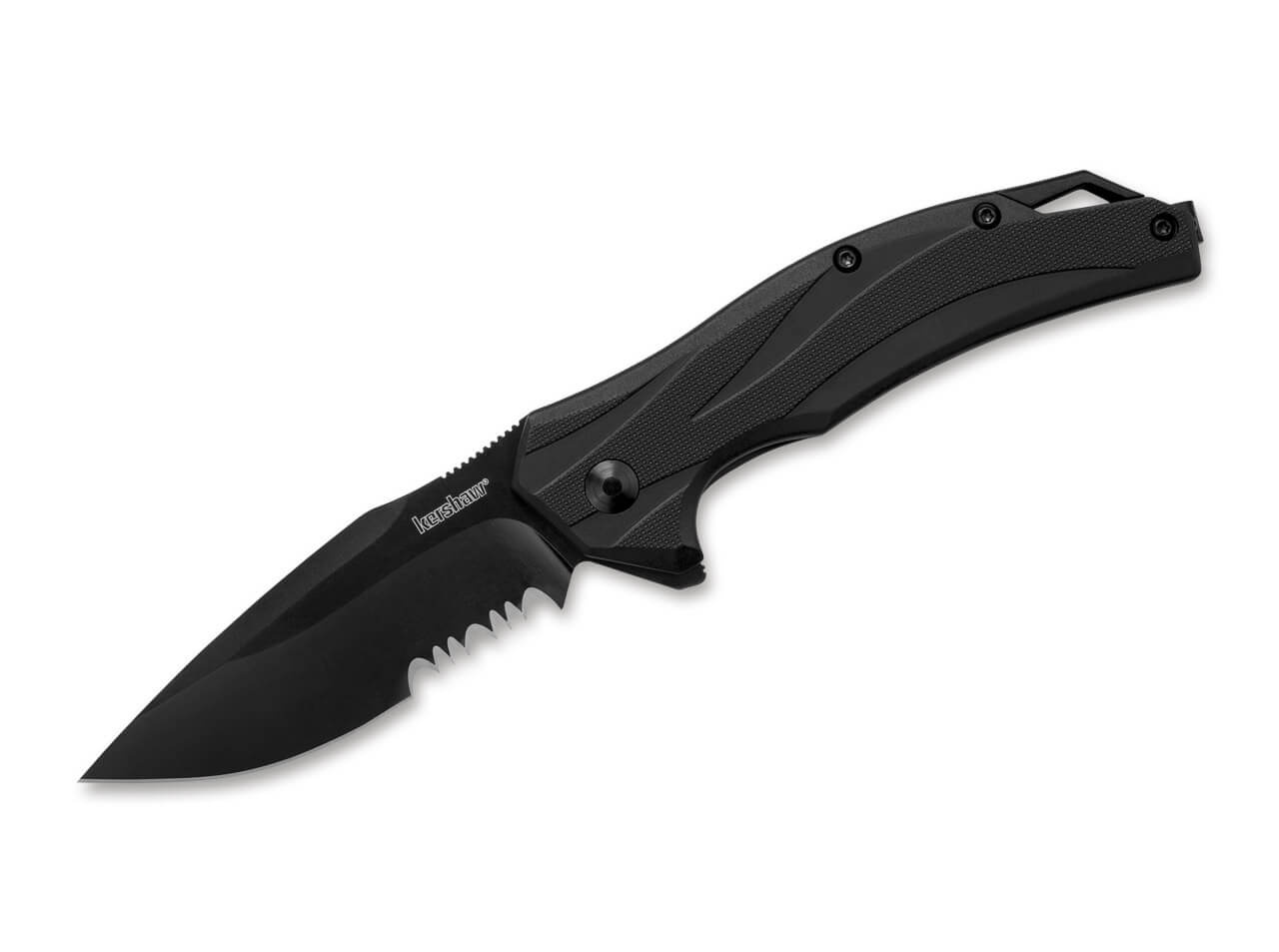 POCKET KNIFE LATERAL BLACK SERRATED KERSHAW Knives \ Pocket Knives