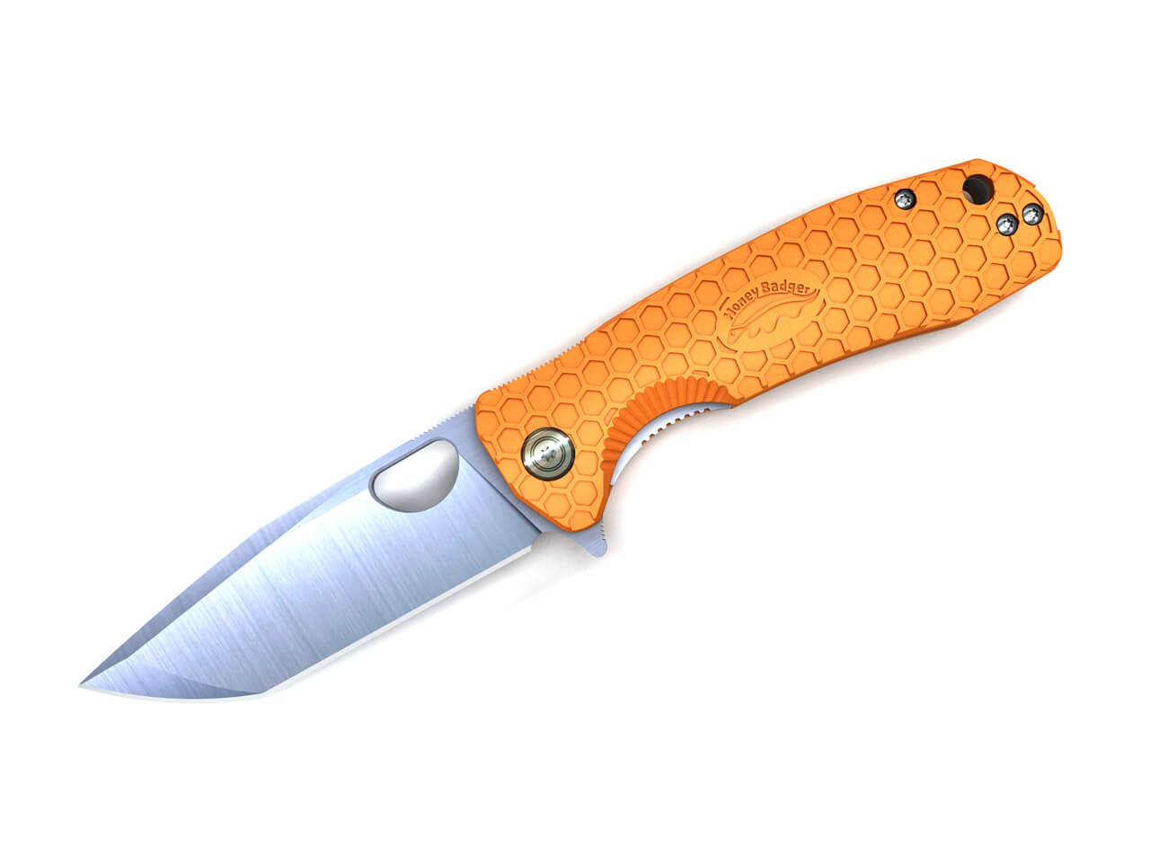 POCKET KNIFE TANTO FLIPPER Honey Badger® ORANGE MEDIUM Medium