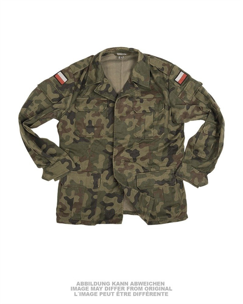 POLISH FIELD JACKET CAMO M93 W/O LINER MILITARY SURPLUS USED