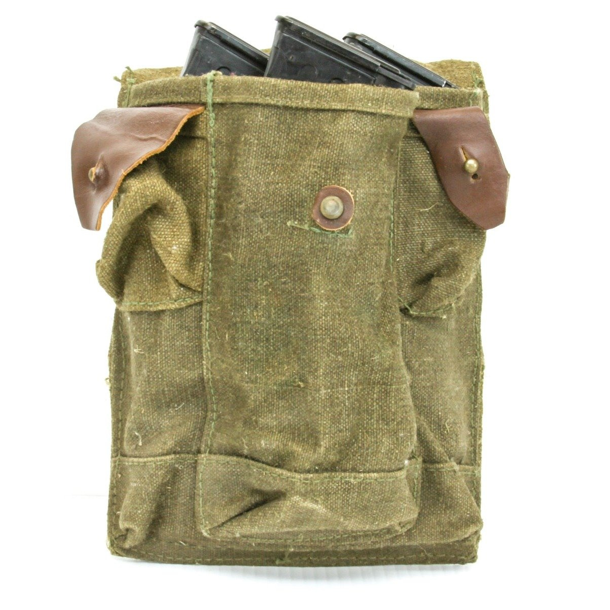 Russian Ammo Pouch, AK47, triple, OD green, used Military Surplus