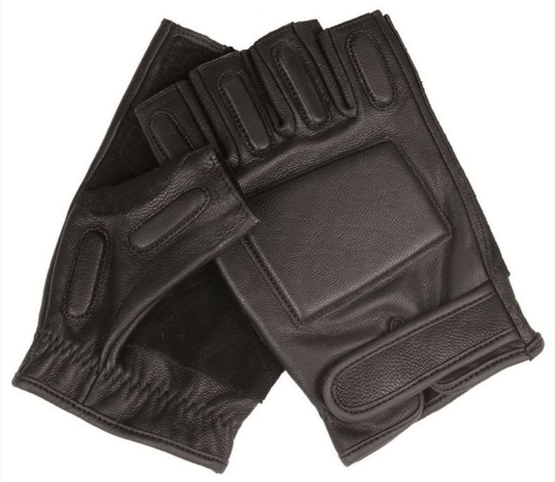 Tactical Fingerless Leather Gloves