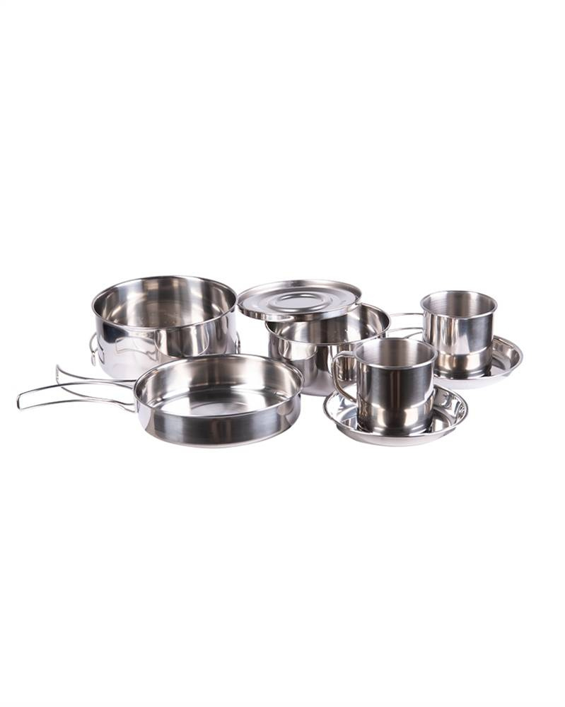 STAINLESS STEEL COOKING SET 8 PIECES Set of 8 Trekking \ Camping