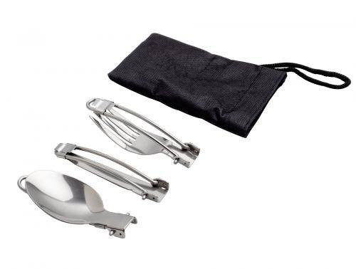 STAINLESS STEEL FOLDABLE CUTLERY SET WITH NYLON CASE Trekking