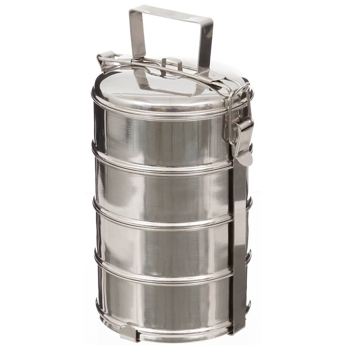 STAINLESS STEEL FOOD CANISTER 4 PART MFH® with 4 containers