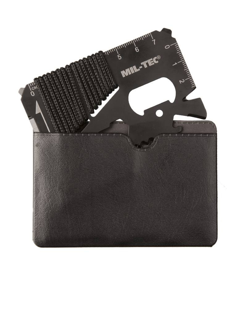 SURVIVAL MULTITOOL CARD WITH PARACORD AND CASE MilTec® BLACK