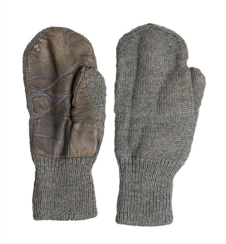 SWISS WOOL/LEATHER MITTENS USED Military Surplus \ Used Clothing