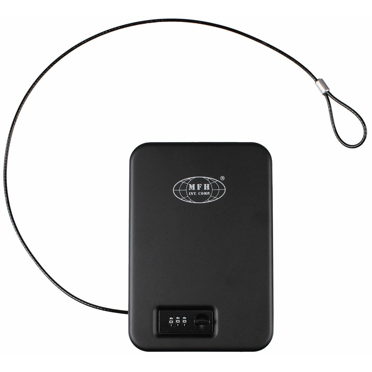 Safety case, black, metal, combination lock Trekking \ Accessories