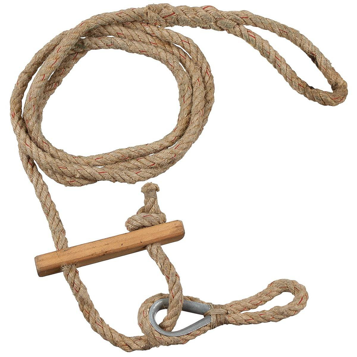 TENT ROPE WITH WOODEN TENSIONER SWEDISH MILITARY SURPLUS USED 2.6