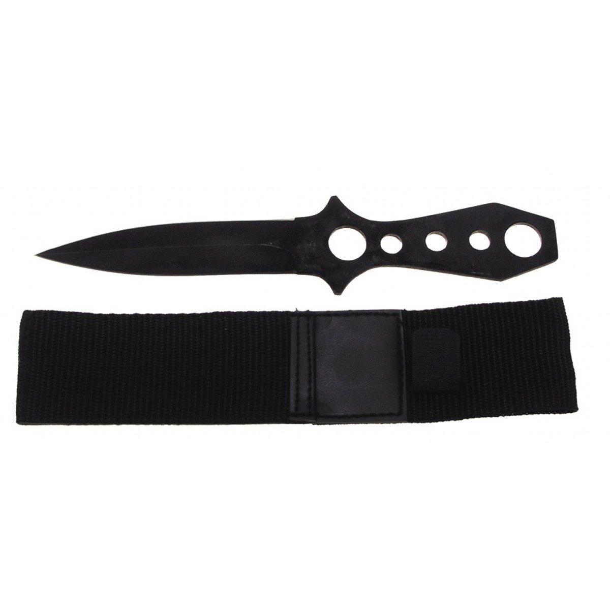 Throwing Knife, doubleedged, black, nylon sheath militarysurplus.eu