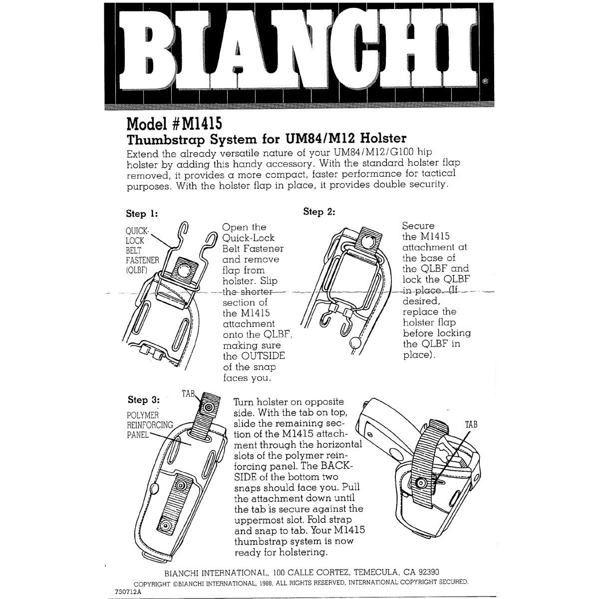 bianchi holster replacement parts
