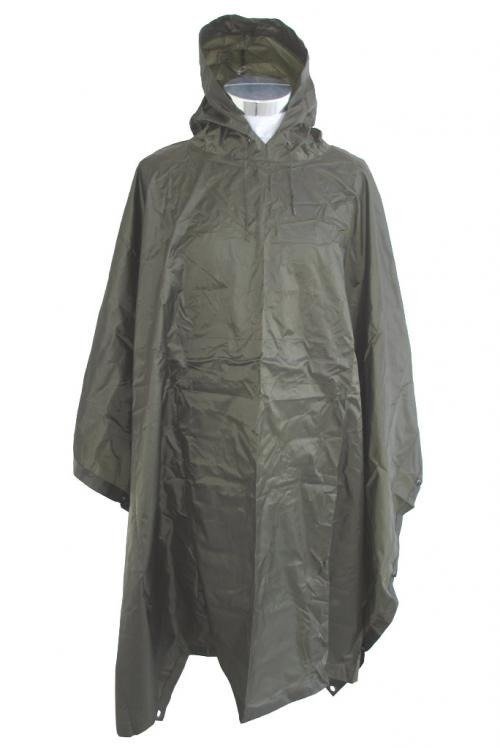 US ARMY STYLE O.D. RIPSTOP WET WEATHER PONCHO Apparel \ Wet Weather