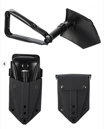 US BLACK 2,5MM TRIFOLD SHOVEL WITH COVER Military Tactical \ Tools