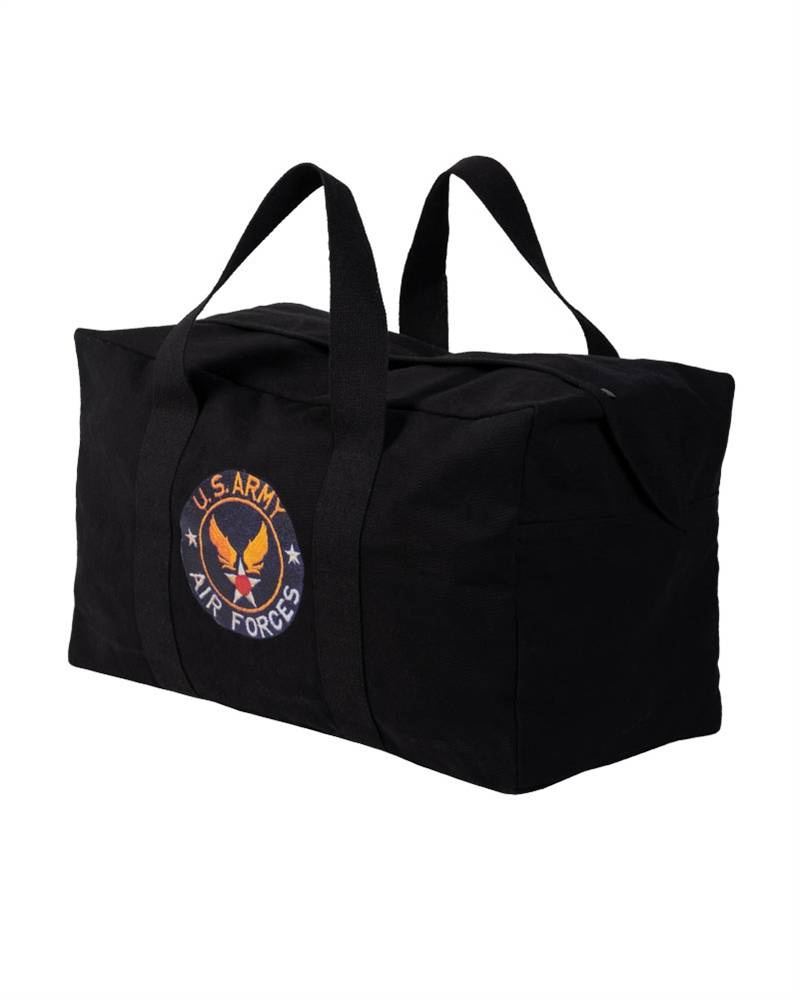 US COTTON PARACHUTE CARGO BAG WITH PRINT BLACK MILTEC Black Military Tactical \ Bags