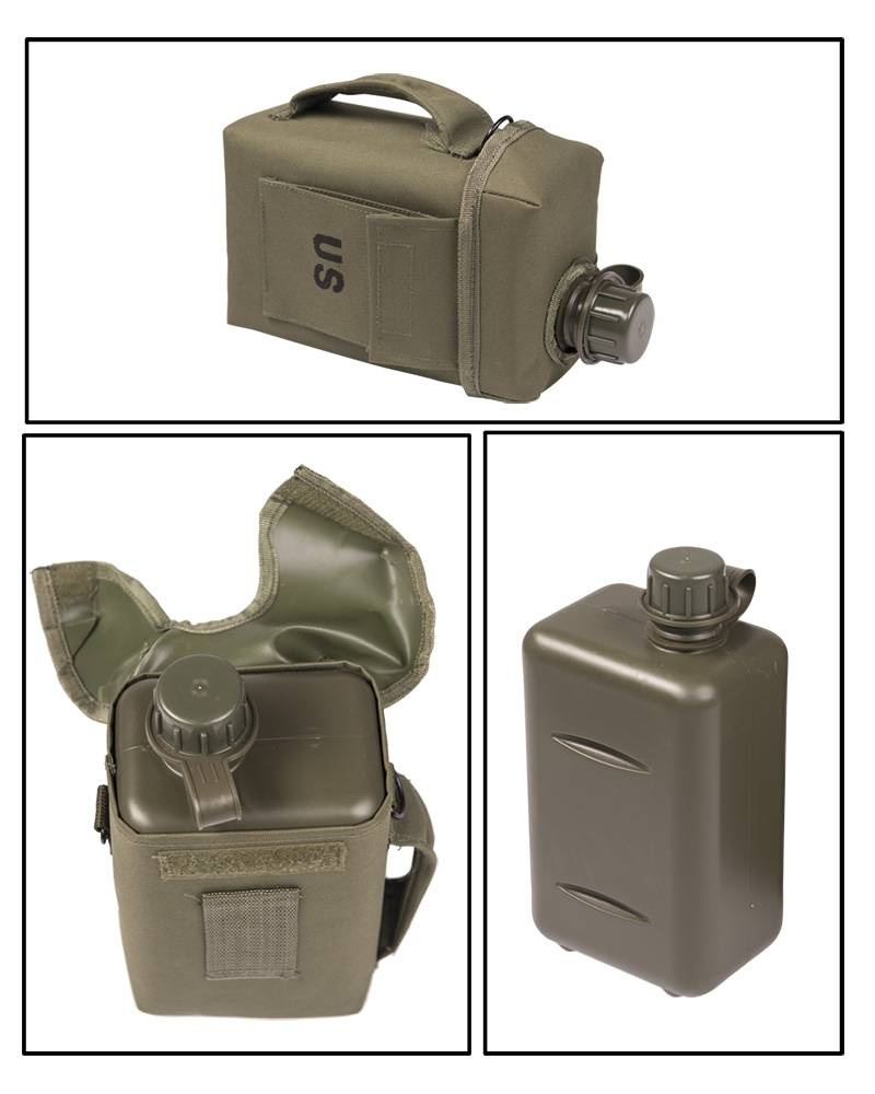 US PATROL CANTEEN WITH COVER AND STRAP 2 L OD MilTec Trekking