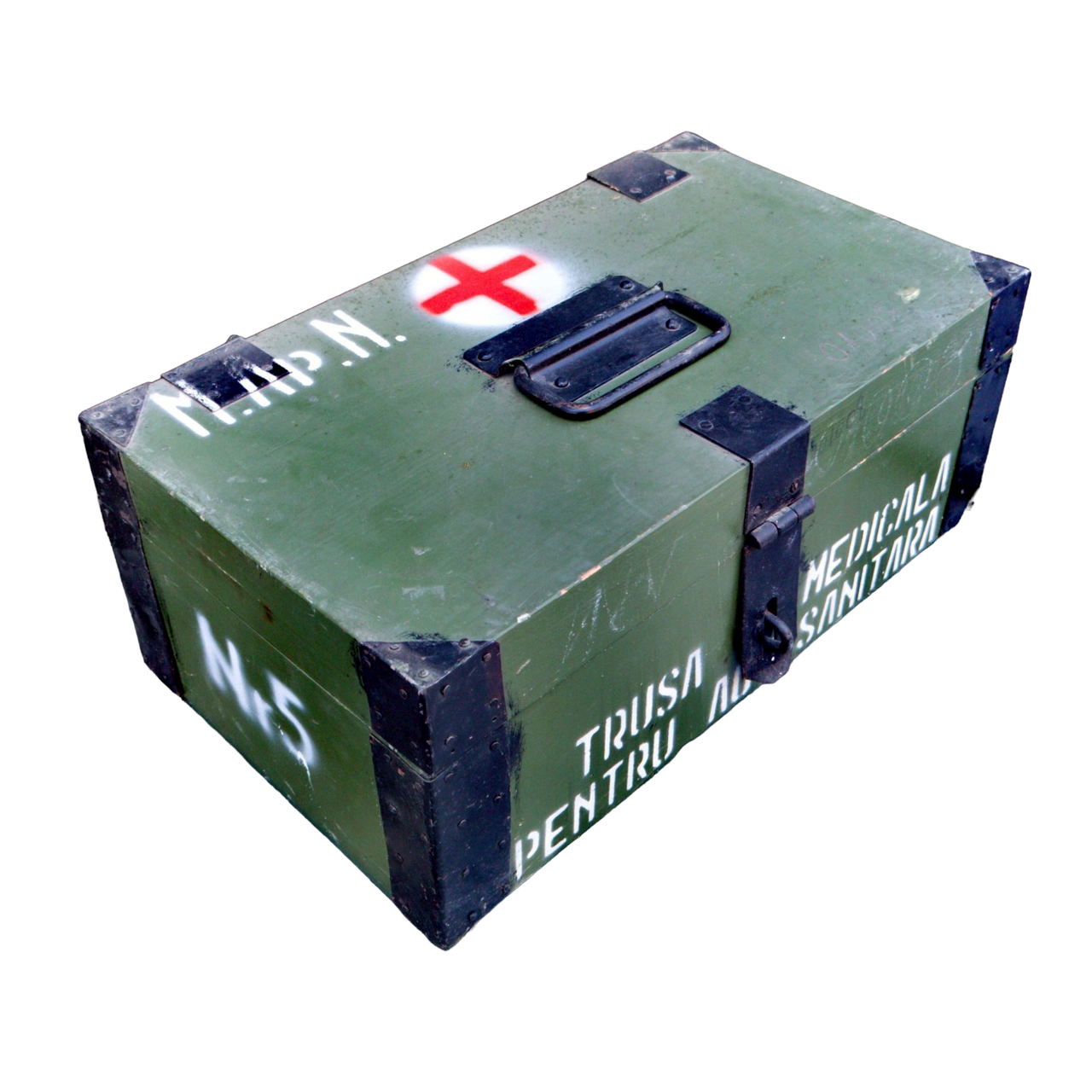 WOODEN MILITARY STORAGE CRATE ROMANIAN ARMY SURPLUS NO.5 45x26x17