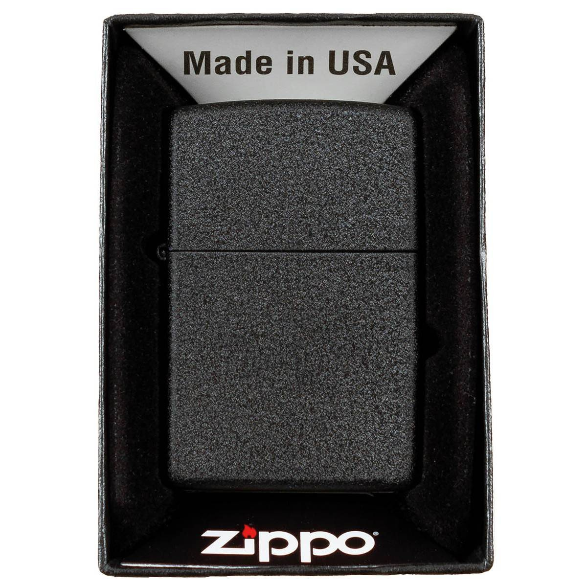 Windproof Zippo Lighter, "Black Crackle" design, unfilled Black Crackle